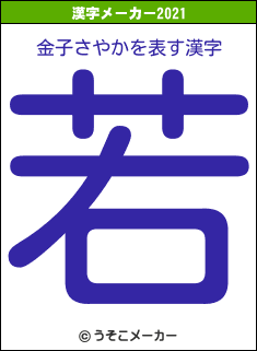 金子さやかの2021年の漢字メーカー結果