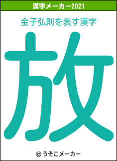 金子弘則の2021年の漢字メーカー結果