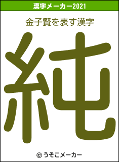 金子賢の2021年の漢字メーカー結果