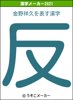 金野祥久の2021年の漢字メーカー結果