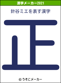 針谷ミエの2021年の漢字メーカー結果