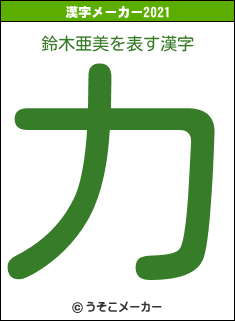鈴木亜美の2021年の漢字メーカー結果