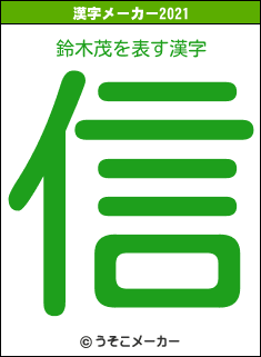 鈴木茂の2021年の漢字メーカー結果