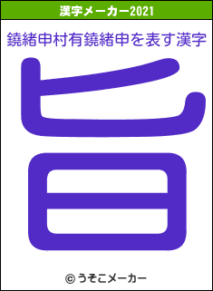 鐃緒申村有鐃緒申の2021年の漢字メーカー結果