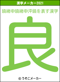 鐃緒申鐃緒申泙鐃の2021年の漢字メーカー結果