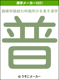 鐃緒申鐃縦わ申鐃所かの2021年の漢字メーカー結果