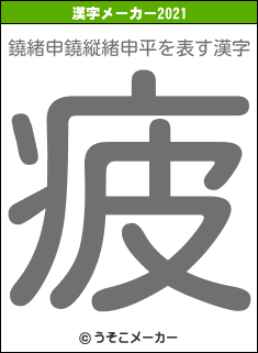 鐃緒申鐃縦緒申平の2021年の漢字メーカー結果