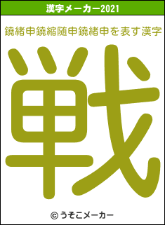 鐃緒申鐃縮随申鐃緒申の2021年の漢字メーカー結果