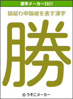 鐃縦わ申鐃峻の2021年の漢字メーカー結果
