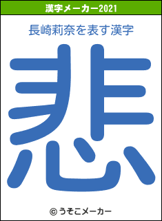 長崎莉奈の2021年の漢字メーカー結果
