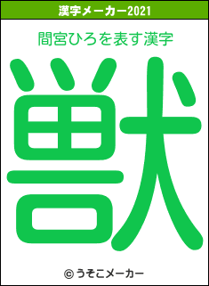 間宮ひろの2021年の漢字メーカー結果
