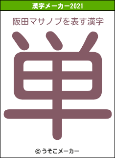 阪田マサノブの2021年の漢字メーカー結果