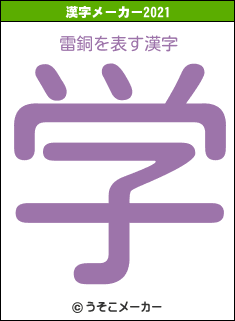雷銅の2021年の漢字メーカー結果