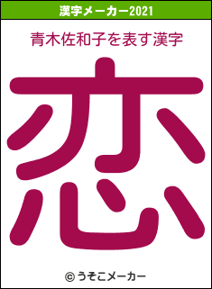 青木佐和子の2021年の漢字メーカー結果