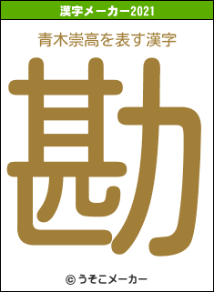 青木崇高の2021年の漢字メーカー結果