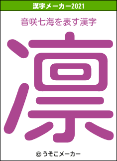 音咲七海の2021年の漢字メーカー結果