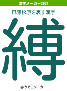 風藤松原の2021年の漢字メーカー結果