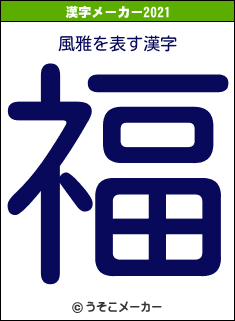 風雅の2021年の漢字メーカー結果