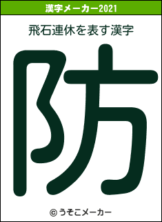 飛石連休の2021年の漢字メーカー結果