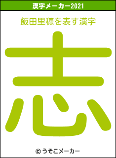 飯田里穂の2021年の漢字メーカー結果