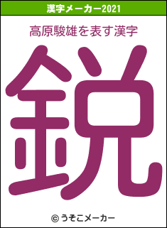 高原駿雄の2021年の漢字メーカー結果