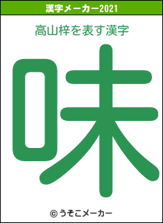 高山梓の2021年の漢字メーカー結果