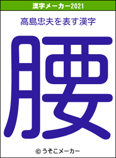 高島忠夫の2021年の漢字メーカー結果