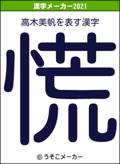 高木美帆の2021年の漢字メーカー結果