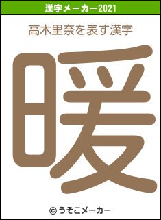 高木里奈の2021年の漢字メーカー結果