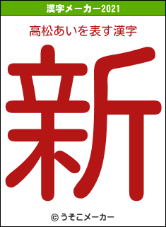 高松あいの2021年の漢字メーカー結果