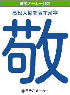 高松大樹の2021年の漢字メーカー結果