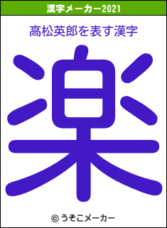 高松英郎の2021年の漢字メーカー結果