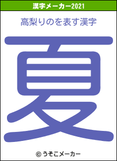高梨りのの2021年の漢字メーカー結果