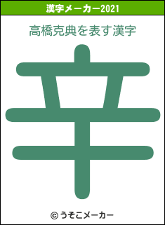 高橋克典の2021年の漢字メーカー結果
