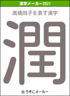 高橋尚子の2021年の漢字メーカー結果