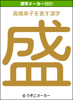 高橋幸子の2021年の漢字メーカー結果