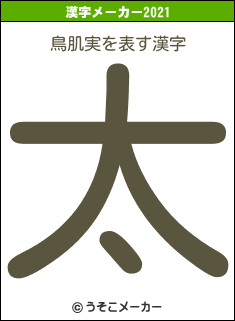 鳥肌実の2021年の漢字メーカー結果