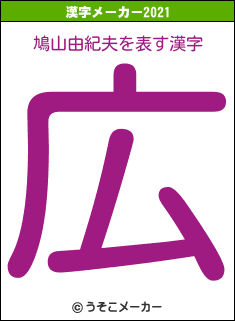 鳩山由紀夫の2021年の漢字メーカー結果