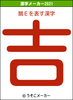 鵝Εの2021年の漢字メーカー結果