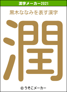 黒木ななみの2021年の漢字メーカー結果