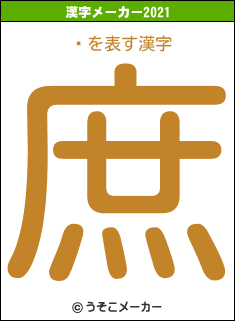 鿿の2021年の漢字メーカー結果