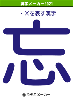 ꡼Хの2021年の漢字メーカー結果