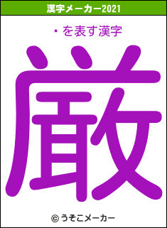 ꤷの2021年の漢字メーカー結果