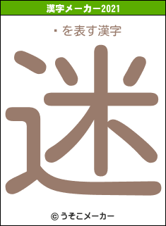 ꥨの2021年の漢字メーカー結果