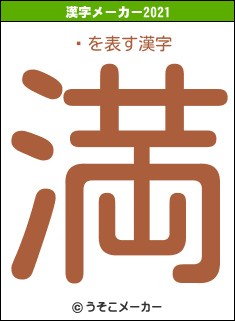 꺻の2021年の漢字メーカー結果