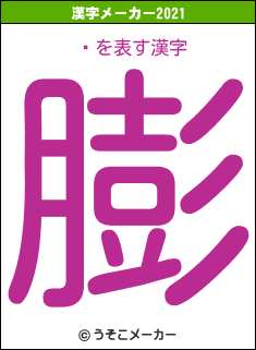 줤の2021年の漢字メーカー結果