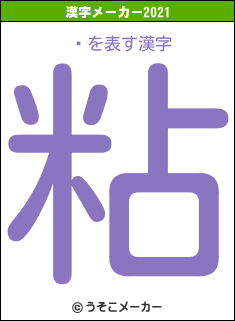 쵡の2021年の漢字メーカー結果