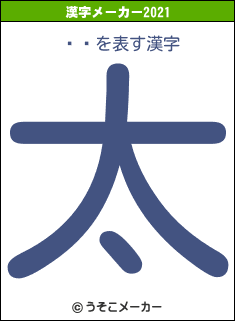 쵴Ϻの2021年の漢字メーカー結果