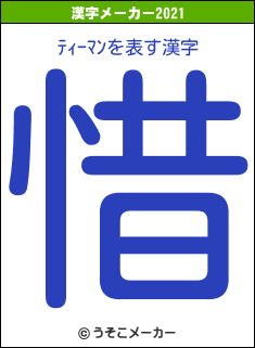 ﾃｨｰﾏﾝの2021年の漢字メーカー結果