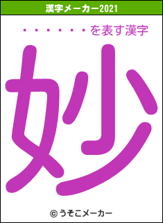 ���ĵ׷�の2021年の漢字メーカー結果